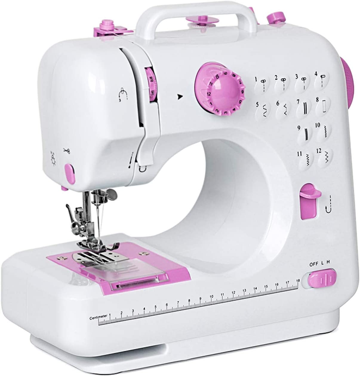 NEX Sewing Machine, Crafting Mending Machine, Children Present Portable with 12 Built-In Stitches